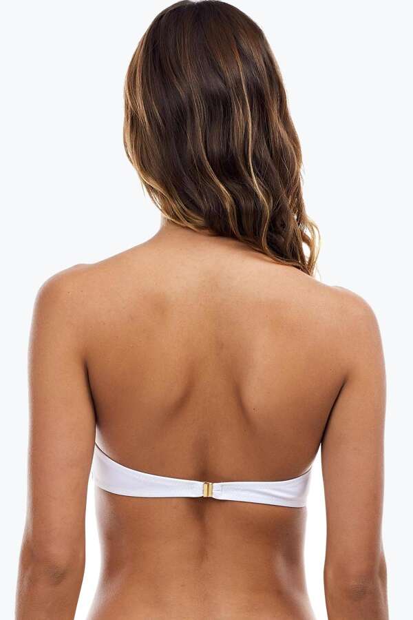 Ayyıldız 63549 Beyaz Straplez Bikini Üstü - 2
