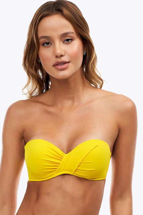 Ayyıldız 63549 Sarı Straplez Bikini Üstü - 1