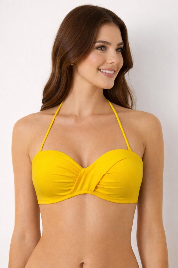 Ayyıldız 63549 Sarı Straplez Bikini Üstü - 1