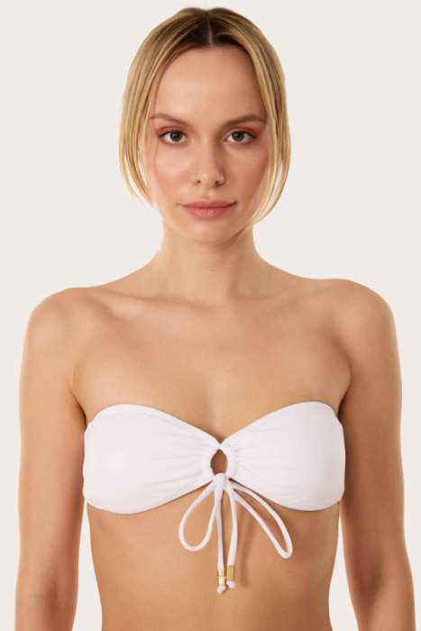 Ayyıldız 63567 Beyaz Straplez Bikini Üstü - 1