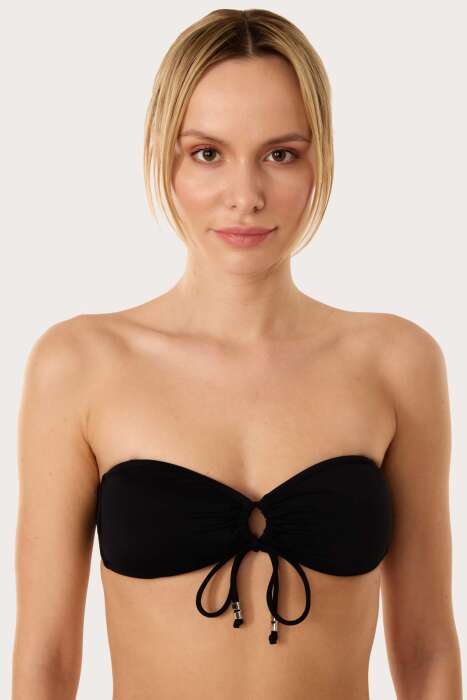 Ayyıldız 63567 Siyah Straplez Bikini Üstü - 1