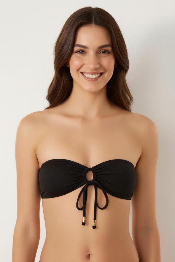 Ayyıldız 63567 Siyah Straplez Bikini Üstü - 1