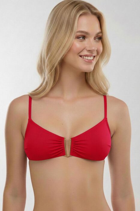 Ayyıldız 63574 Kırmızı Aksesuarlı Bikini Üstü - 1