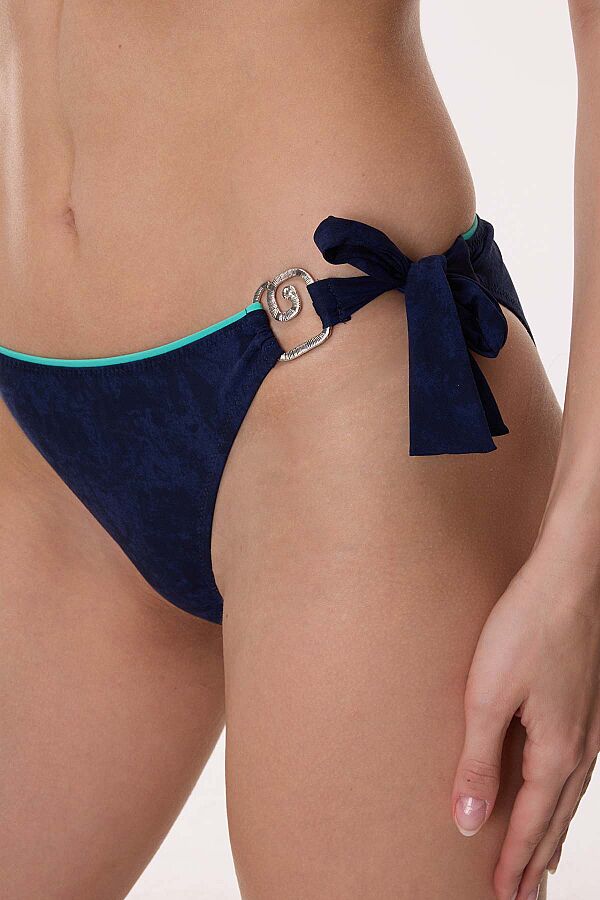 Ayyıldız 6501 Lacivert Aksesuarlı Üçgen Bikini Takımı - 2