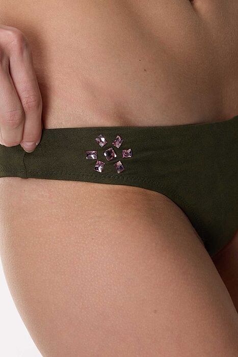 Ayyıldız 6502 Haki Boyundan Bağlamalı Üçgen Bikini Takımı - 3