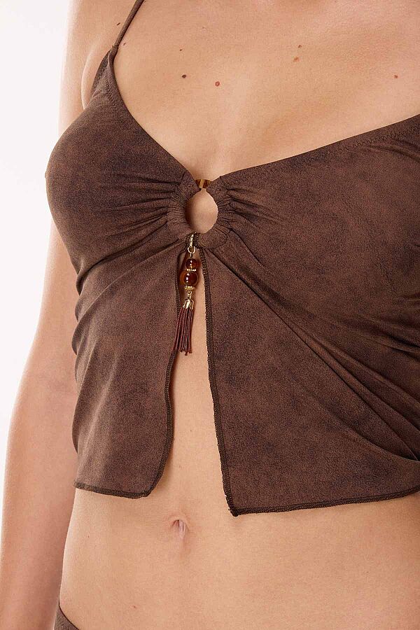 Ayyıldız 6507 Kahverengi Büstiyer Bikini Takımı - 2