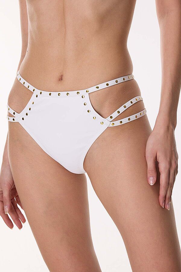 Ayyıldız 6510 Beyaz Boyundan Bağlamalı Üçgen Bikini Takımı - 3