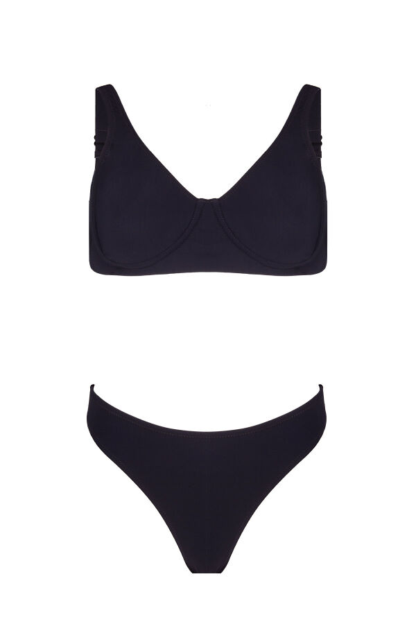 Ayyıldız 6513 Siyah Toparlayıcı Kapsız Bikini Takımı - 4
