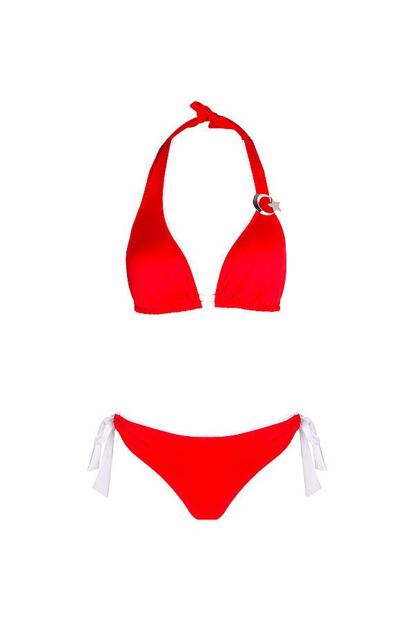 Ayyıldız 6522 Kırmızı Beyaz Bikini Takımı - 1