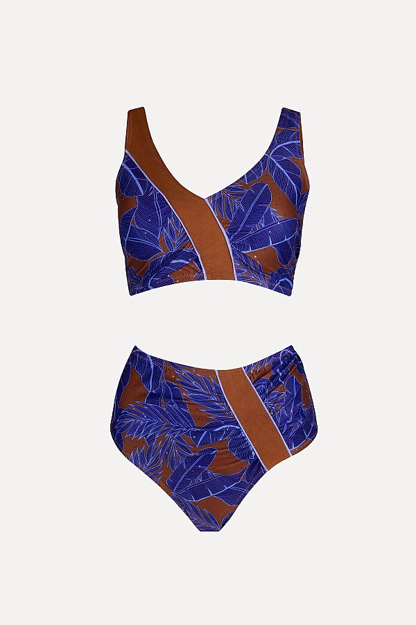 Ayyıldız 6602 Lila Kahverengi Toparlayıcı Büstiyer Bikini Takımı - 3