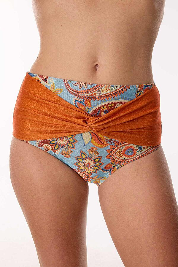 Ayyıldız 6608 Şal Desenli Yüksek Bel Bikini Takımı - 4