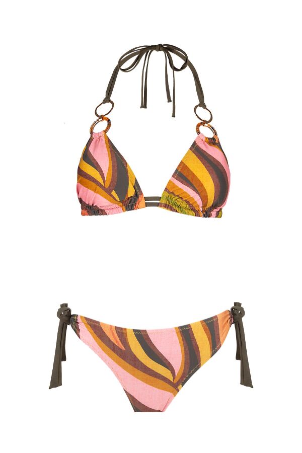 Ayyıldız 6623 Yeşil Kahverengi Üçgen Bikini Takımı - 4