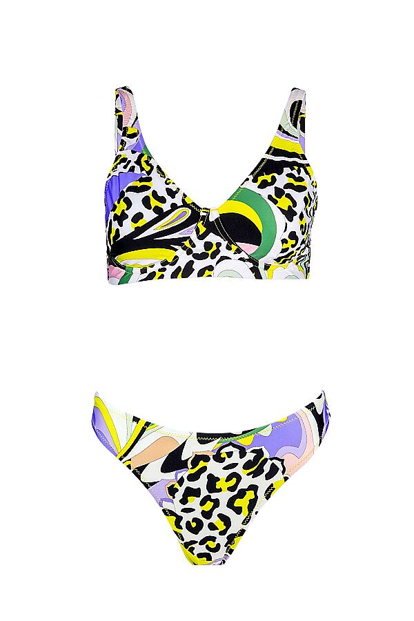 Ayyıldız 6624 Sarı Beyaz Kapsız Toparlayıcı Bikini Takımı - 4