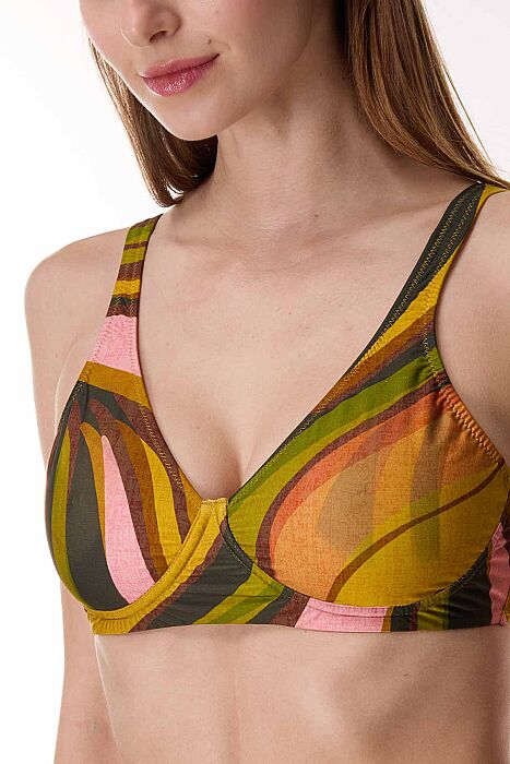 Ayyıldız 6624 Yeşil Kahverengi Kapsız Toparlayıcı Bikini Takımı - AYYILDIZ (1)