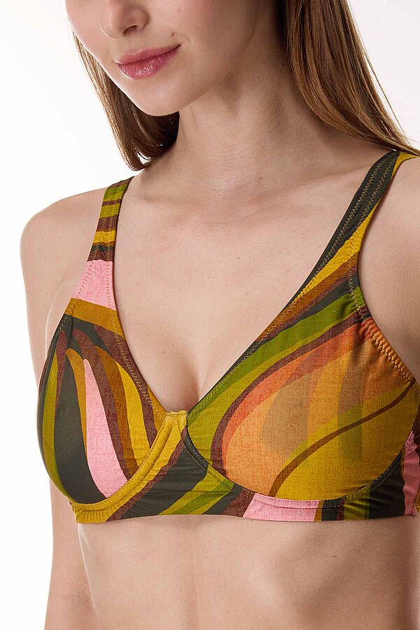 Ayyıldız 6624 Yeşil Kahverengi Kapsız Toparlayıcı Bikini Takımı - 2