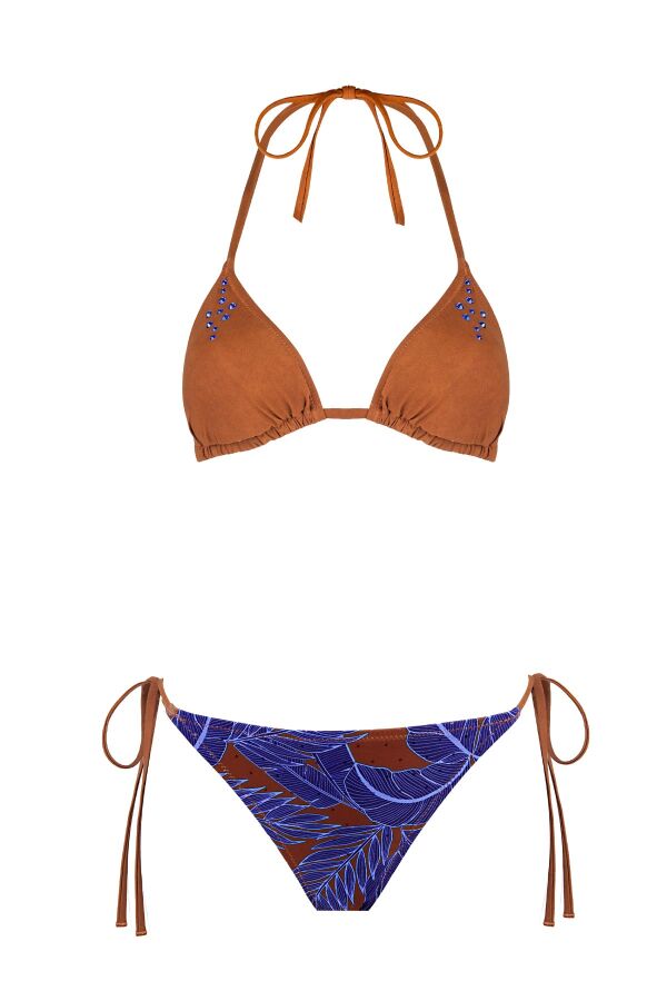 Ayyıldız 6629 Lila Kahverengi Üçgen Bikini Takımı - 4