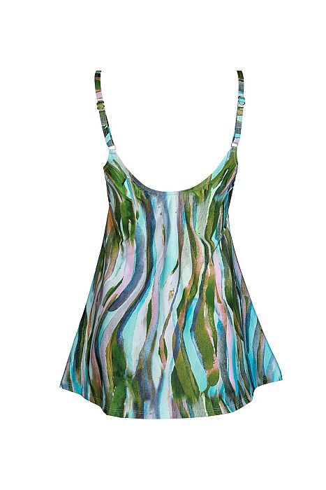 Ayyıldız 6635 Yeşil Turkuaz Desenli Uzun Tankini - 4