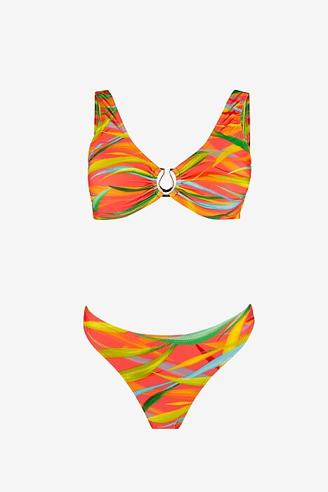 Ayyıldız 6644 Turuncu Yeşil Toparlayıcı Bikini Takımı - 4