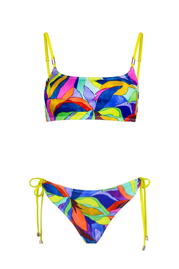 Ayyıldız 6645 Sarı Pembe Bralet Bikini Takımı - 4