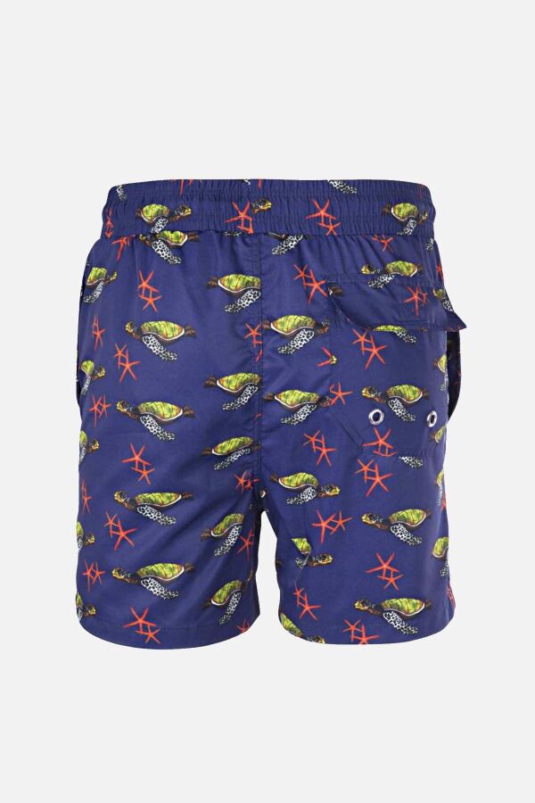 Ayyıldız 845 Erkek Lacivert Yeşil Desenli Deniz Şortu - 3