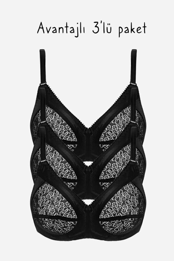 Ayyıldız 777 Siyah Toparlayıcı Sütyen 3'lü Paket - 1