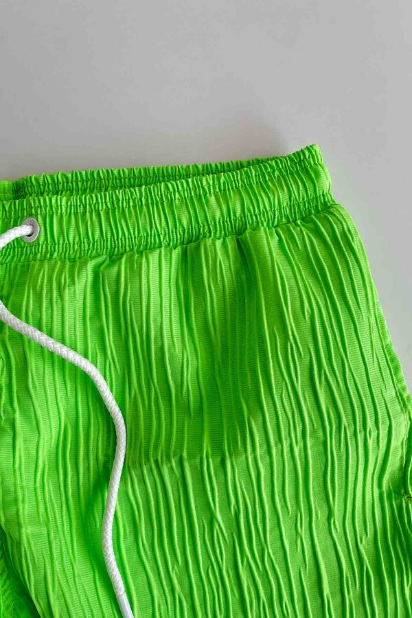 Ayyıldız 842 Erkek Açık Yeşil Desenli Deniz Şortu - 3