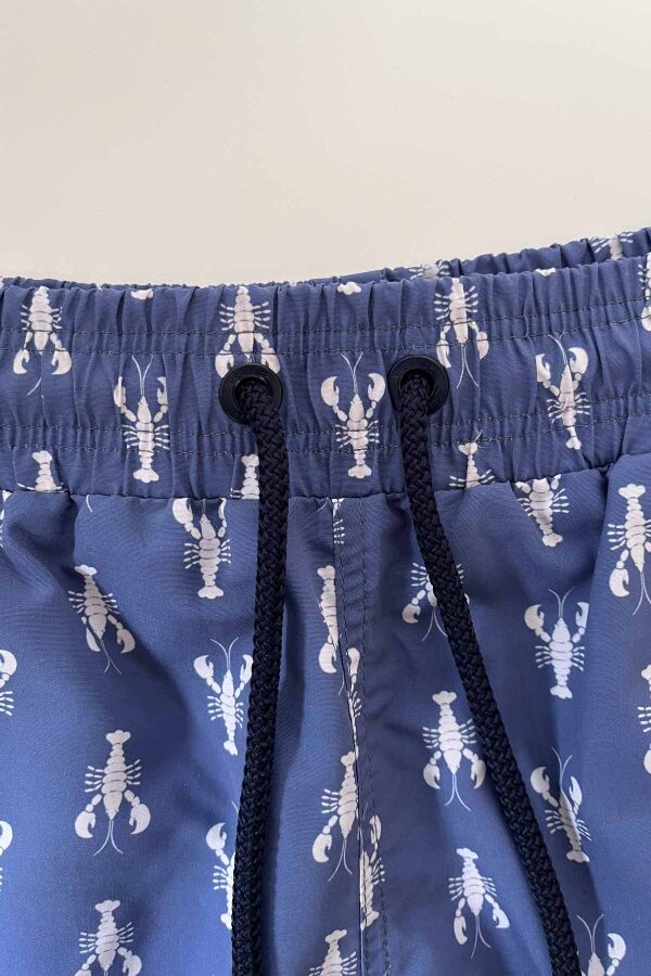 Ayyıldız 845 Erkek Mavi İstakoz Desenli Deniz Şortu - 2