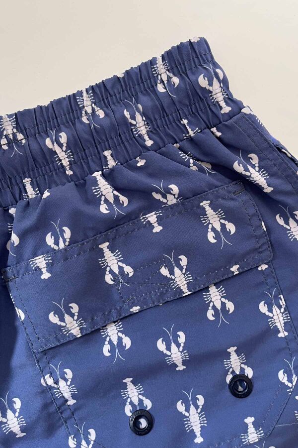 Ayyıldız 845 Erkek Mavi İstakoz Desenli Deniz Şortu - 3