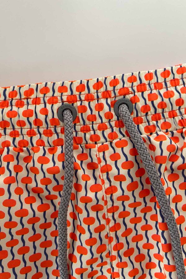 Ayyıldız 845 Erkek Krem Turuncu Desenli Deniz Şortu - 2