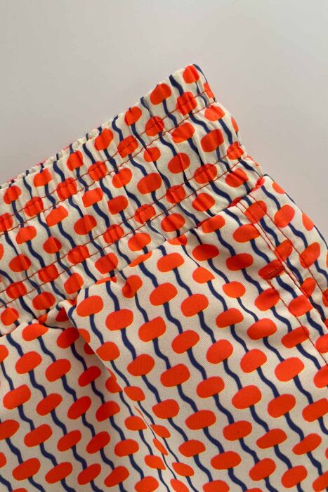 Ayyıldız 845 Erkek Krem Turuncu Desenli Deniz Şortu - 3