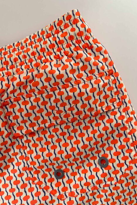 Ayyıldız 845 Erkek Krem Turuncu Desenli Deniz Şortu - 4