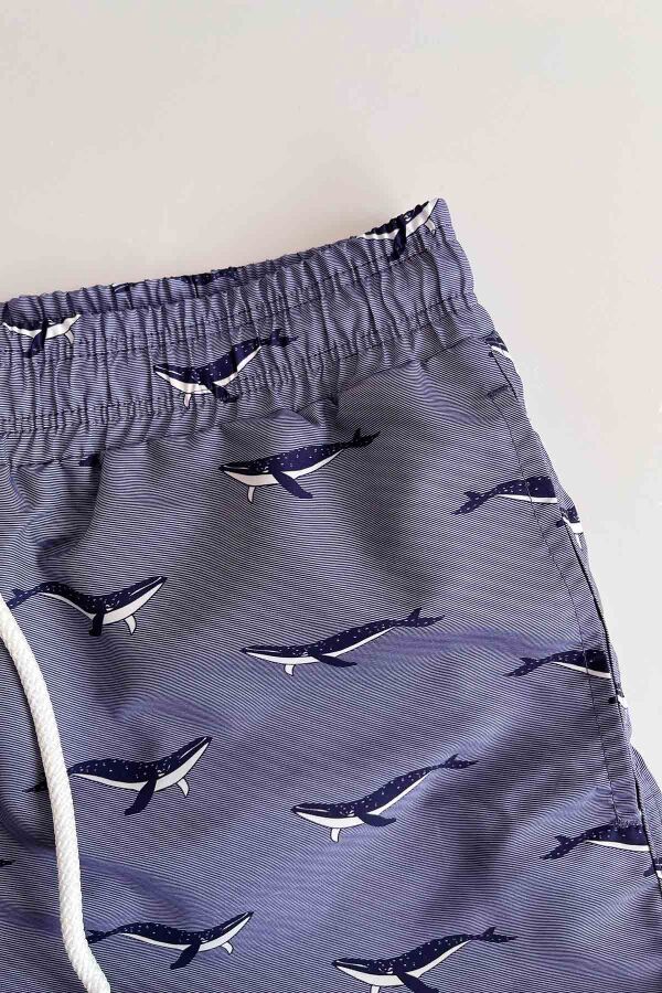 Ayyıldız 845 Erkek Gri Desenli Deniz Şortu - 2