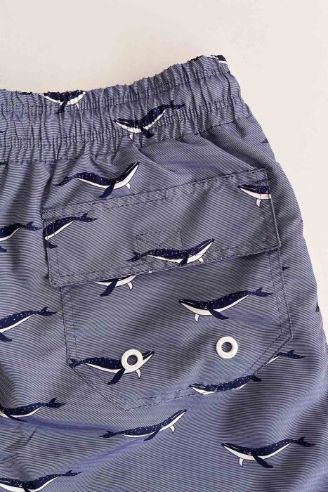 Ayyıldız 1845 Erkek Gri Desenli Deniz Şortu - 3