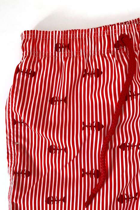 Ayyıldız 845 Erkek Kırmızı Çizgili Deniz Şortu - AYYILDIZ (1)