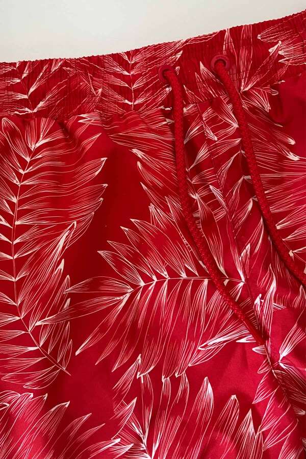 Ayyıldız 845 Erkek Kırmızı Desenli Deniz Şortu - 2