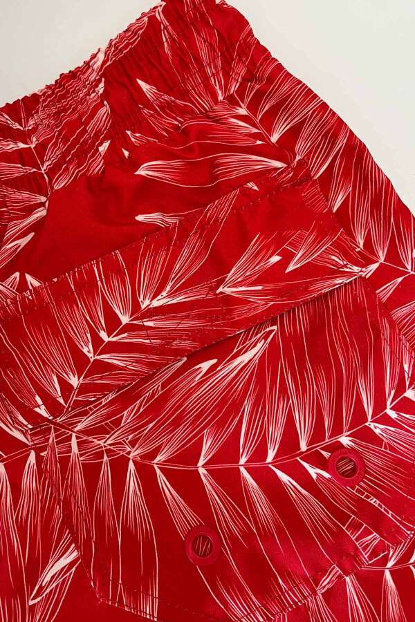 Ayyıldız 845 Erkek Kırmızı Desenli Deniz Şortu - 4