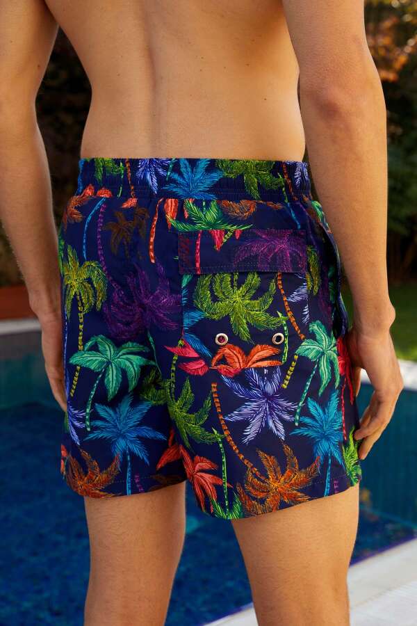 Ayyıldız 845 Erkek Lacivert Palmiye Deniz Şortu - 2