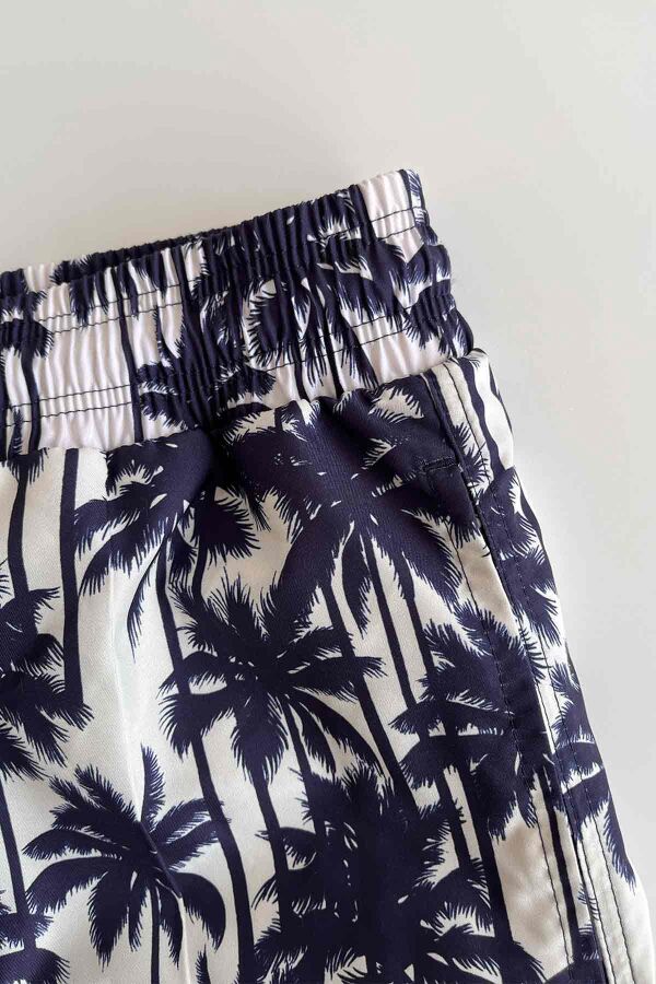 Ayyıldız 845 Erkek Lacivert Palmiye Desenli Deniz Şortu - 3