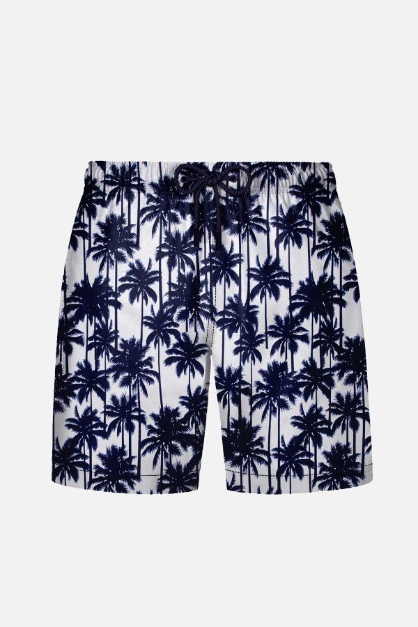 Ayyıldız 845 Erkek Lacivert Palmiye Desenli Deniz Şortu - 1