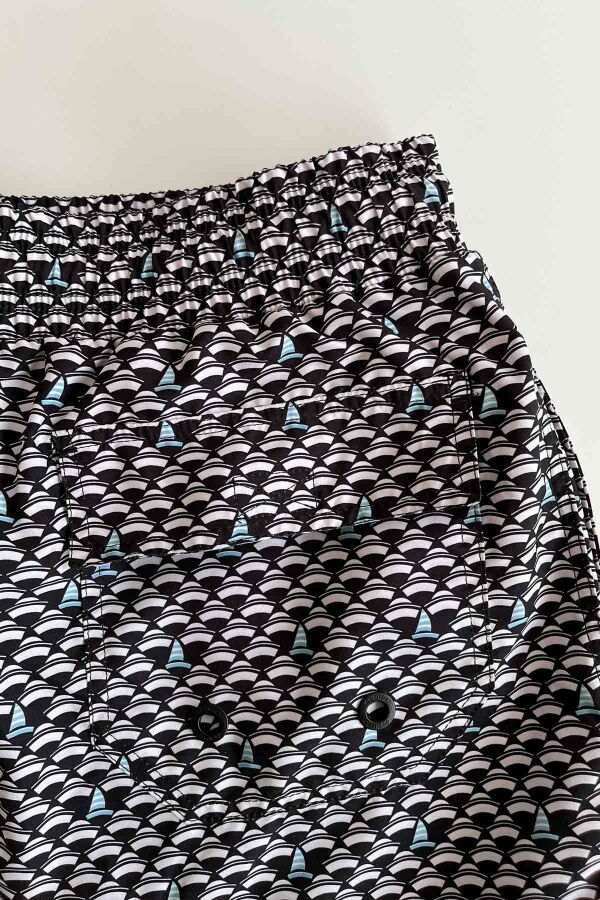 Ayyıldız 845 Erkek Lacivert Yelken Desenli Deniz Şortu - 4