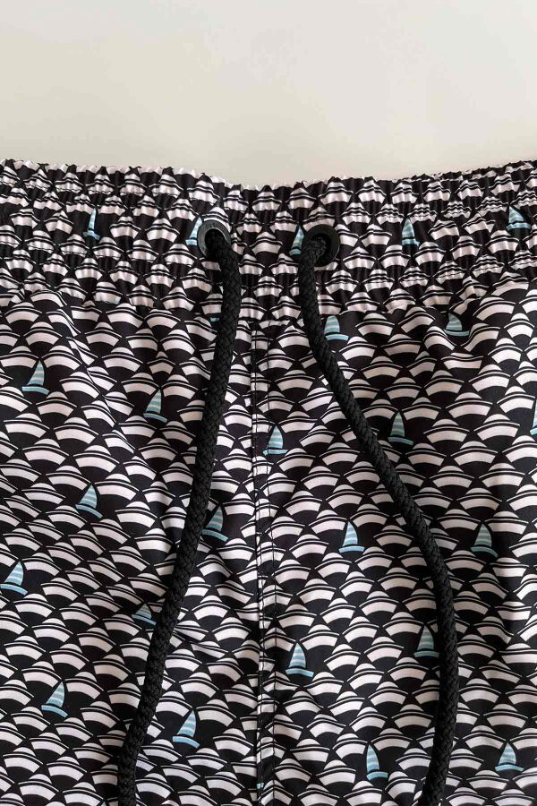 Ayyıldız 845 Erkek Lacivert Yelken Desenli Deniz Şortu - 2