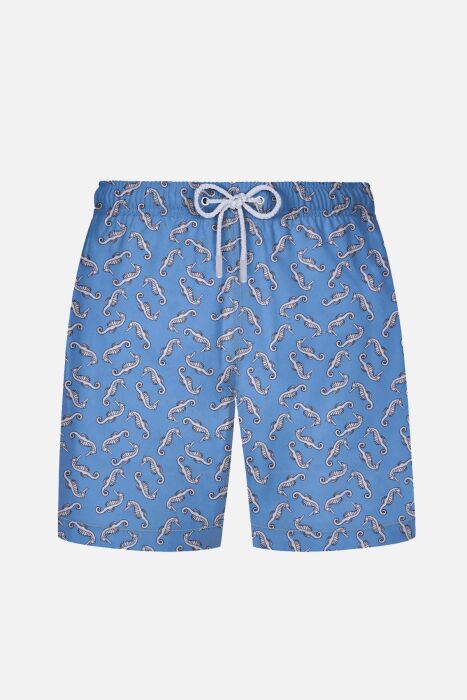 Ayyıldız 845 Erkek Mavi Denizatı Desenli Deniz Şortu - AYYILDIZ