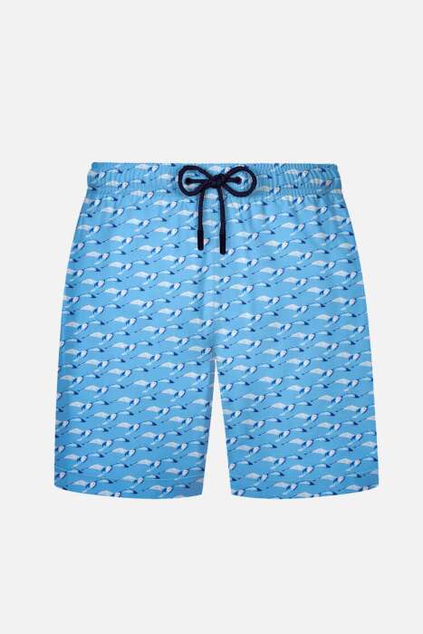 Ayyıldız 845 Erkek Mavi Desenli Deniz Şortu - AYYILDIZ
