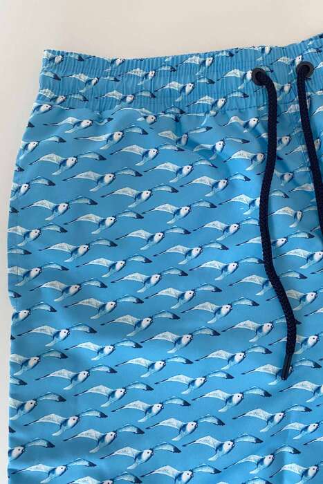 Ayyıldız 845 Erkek Mavi Desenli Deniz Şortu - AYYILDIZ (1)