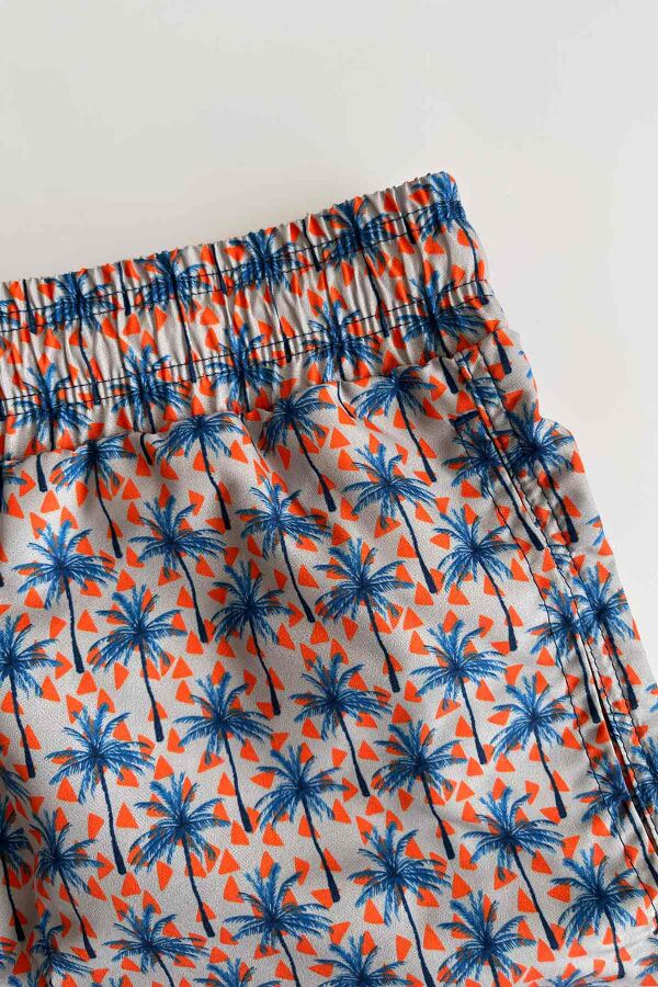 Ayyıldız 845 Erkek Mavi Palmiye Desenli Deniz Şortu - 3