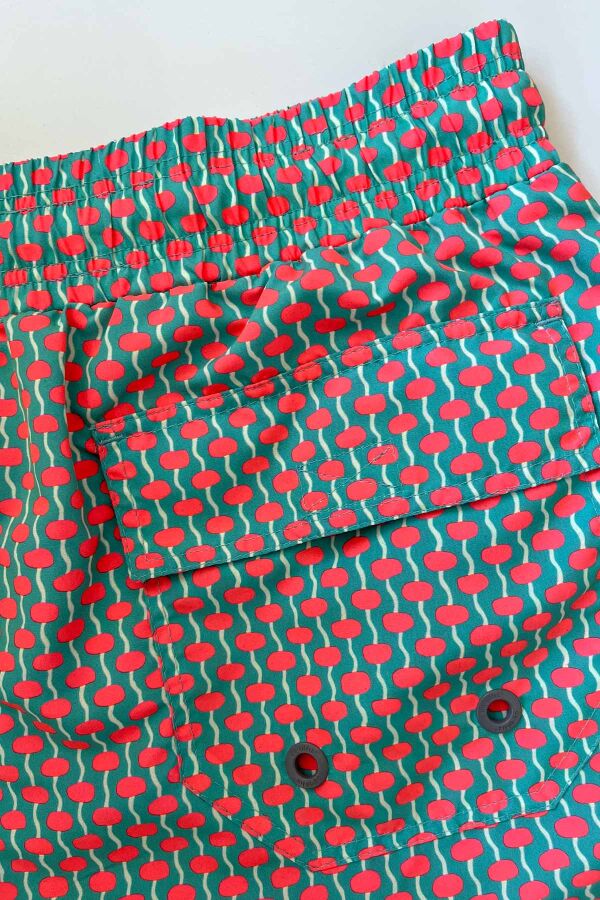 Ayyıldız 845 Erkek Yeşil Turuncu Desenli Deniz Şortu - 3