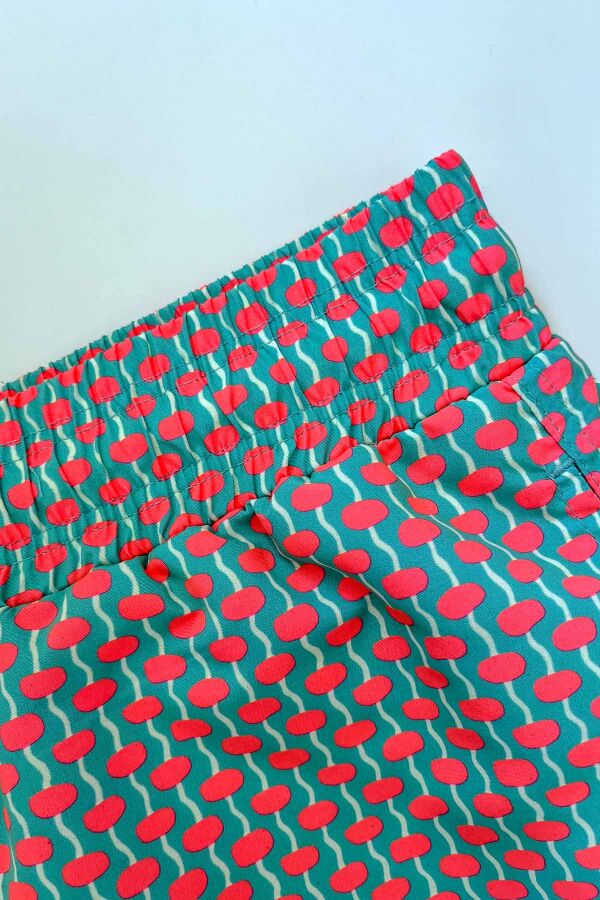 Ayyıldız 845 Erkek Yeşil Turuncu Desenli Deniz Şortu - 4