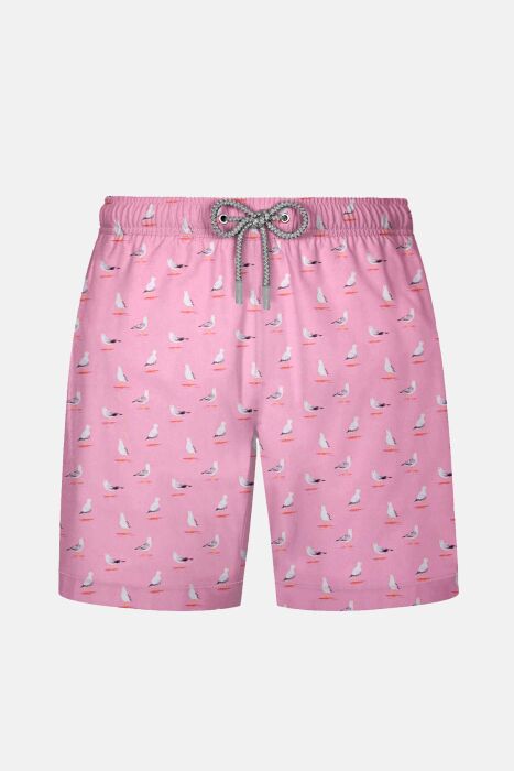 Ayyıldız 845 Erkek Pembe Martı Desenli Deniz Şortu - AYYILDIZ