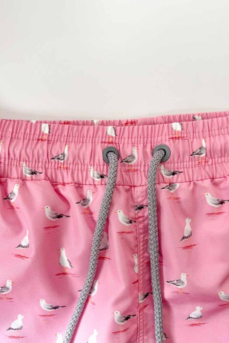 Ayyıldız 845 Erkek Pembe Martı Desenli Deniz Şortu - AYYILDIZ (1)