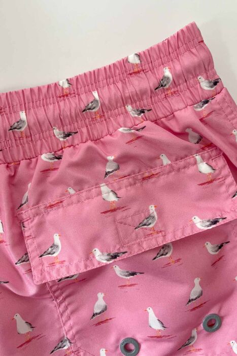 Ayyıldız 845 Erkek Pembe Martı Desenli Deniz Şortu - 3